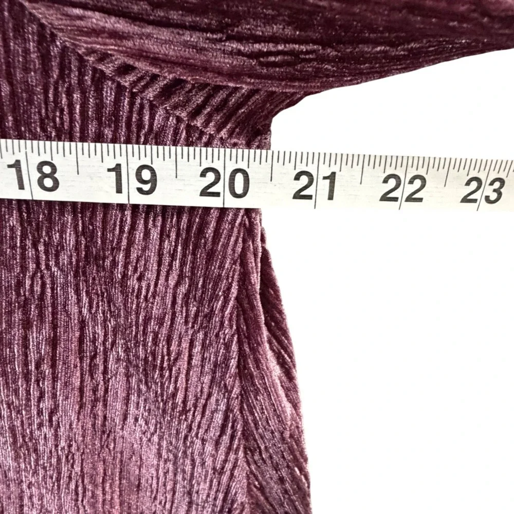 Dress Forum Velvet Tunic Dress Womens M Plum Plisse Style Crinkled Romantic Goth